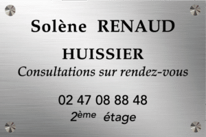 Plaque Huissier Aluminium Brossé Marquage Adhésif Format 30X20 cm