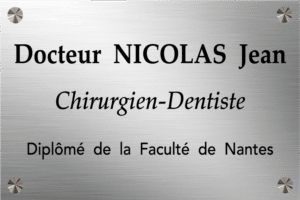 Plaque Dentiste Aluminium Brossé Marquage Adhésif Format 30X20 cm