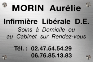 Plaque Infirmière Libérale Aluminium Brossé Marquage Adhésif Format 30X20 cm