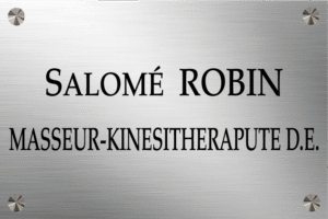 Plaque Kiné Aluminium Brossé Marquage Adhésif Format 30X20 cm