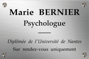 Plaque Psychologue Aluminium Brossé Marquage Adhésif Format 30X20 cm