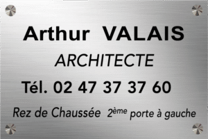 Plaque Architecte Aluminium Brossé Marquage Adhésif Format 30X20 cm