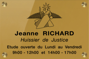 Plaque Huissier Plexiglass gravé Format 30X20 cm
