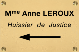 Plaque Huissier PVC gravé Format 30X20 cm