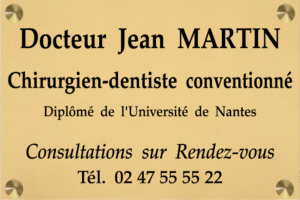 Plaque Dentiste PVC gravé Format 30X20 cm