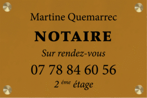 Plaque Notaire PVC gravé Format 30X20 cm