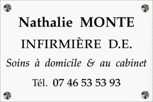 Plaque Infirmière Libérale Plexiglass gravé Format 30X20 cm