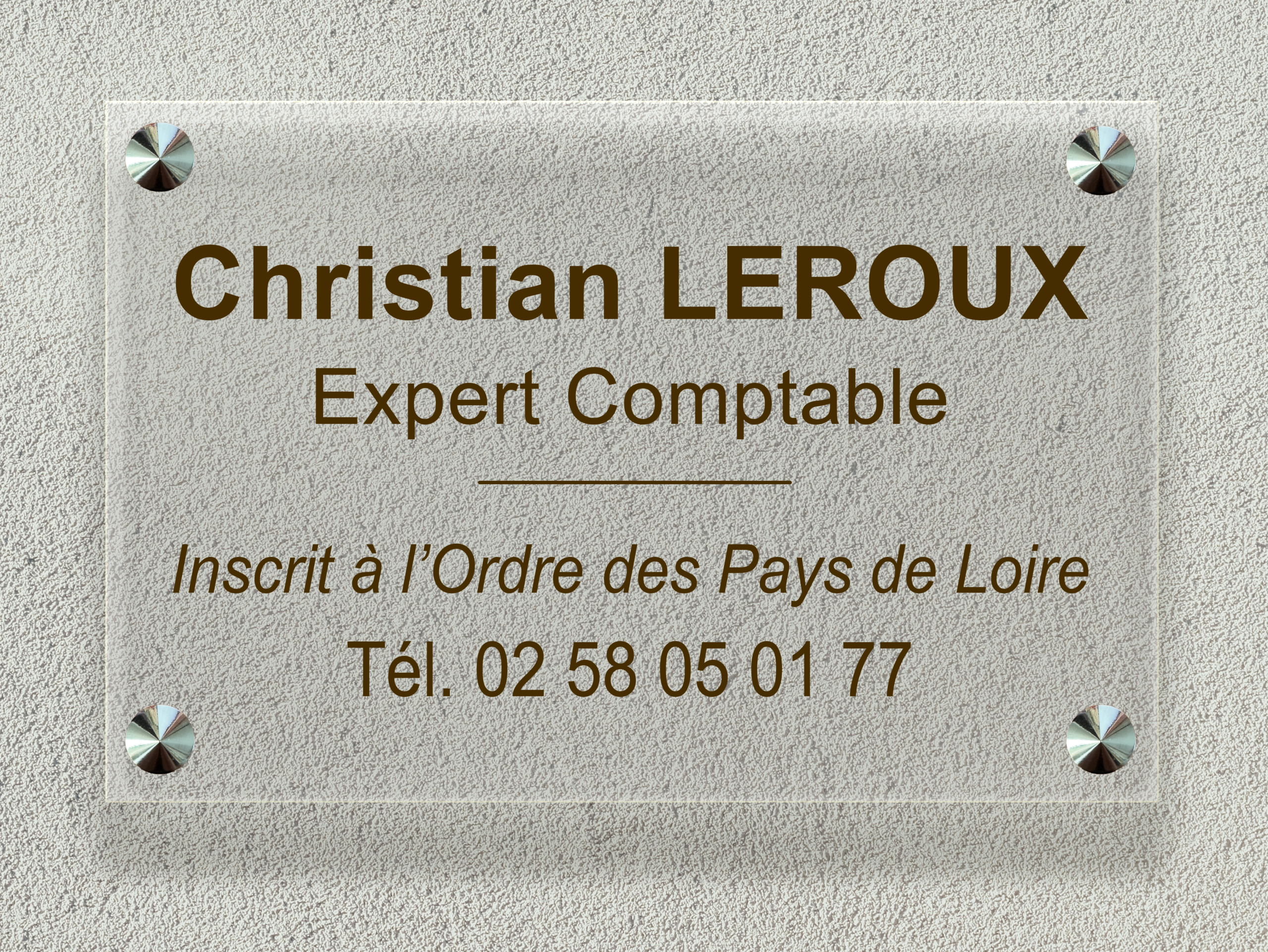 Plaque Expert Comptable Plexiglass Transparent Format 30X20 cm