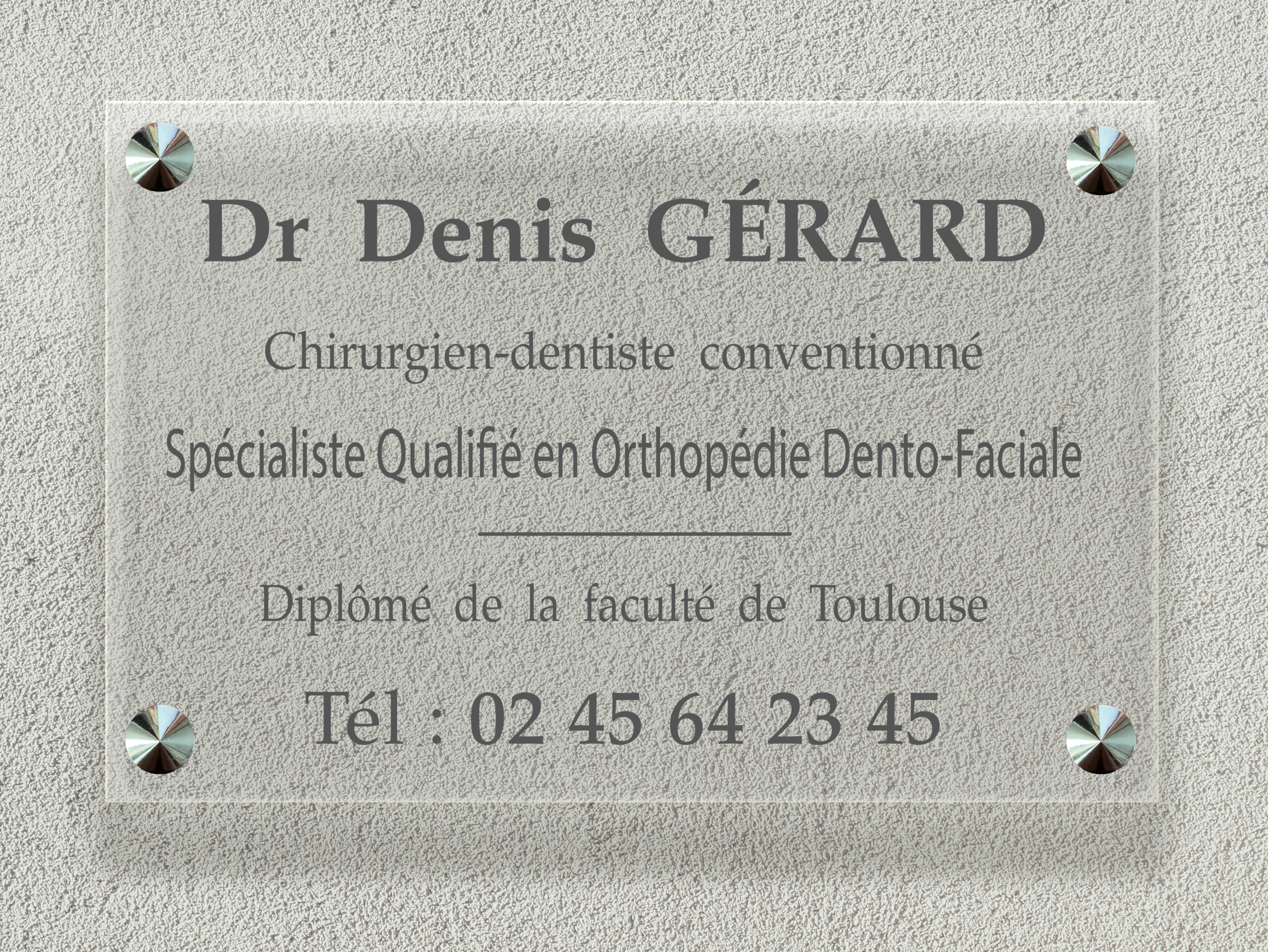 Plaque Dentiste Plexiglass Transparent Format 30X20 cm