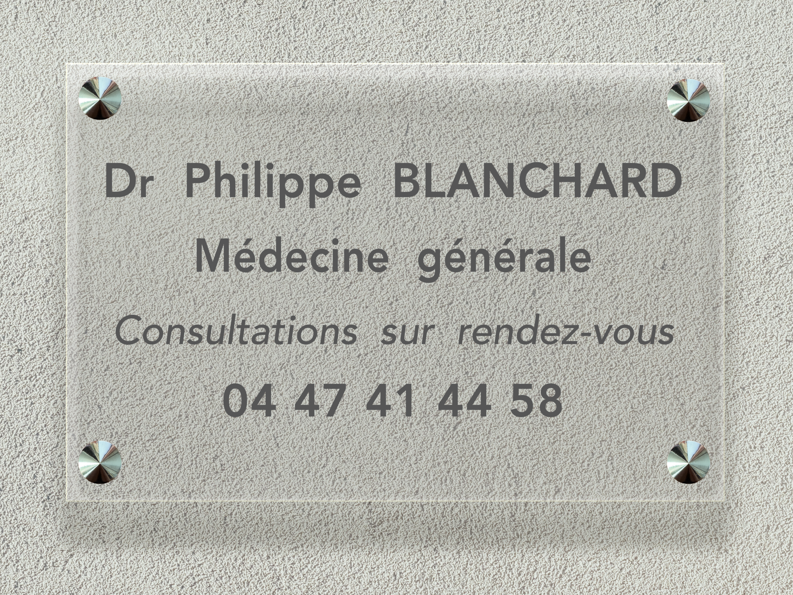 Plaque Médecin Plexiglass Transparent Format 30X20 cm