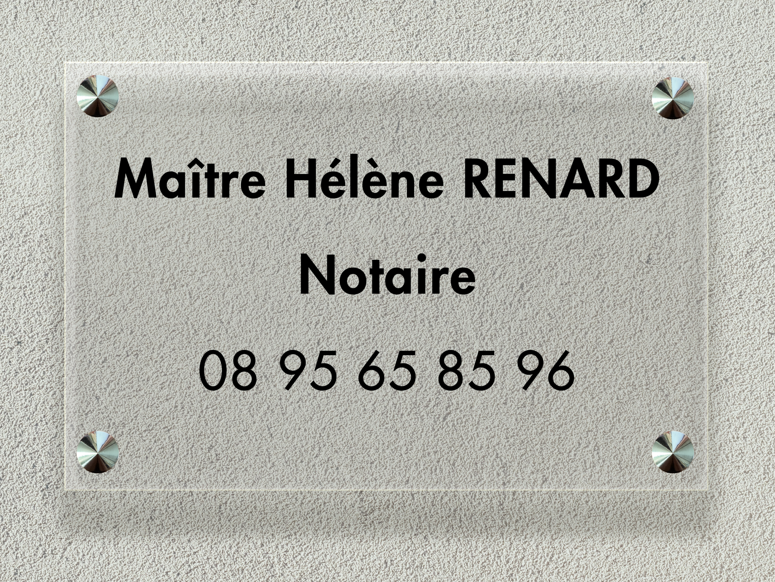 Plaque Notaire Plexiglass Transparent Format 30X20 cm