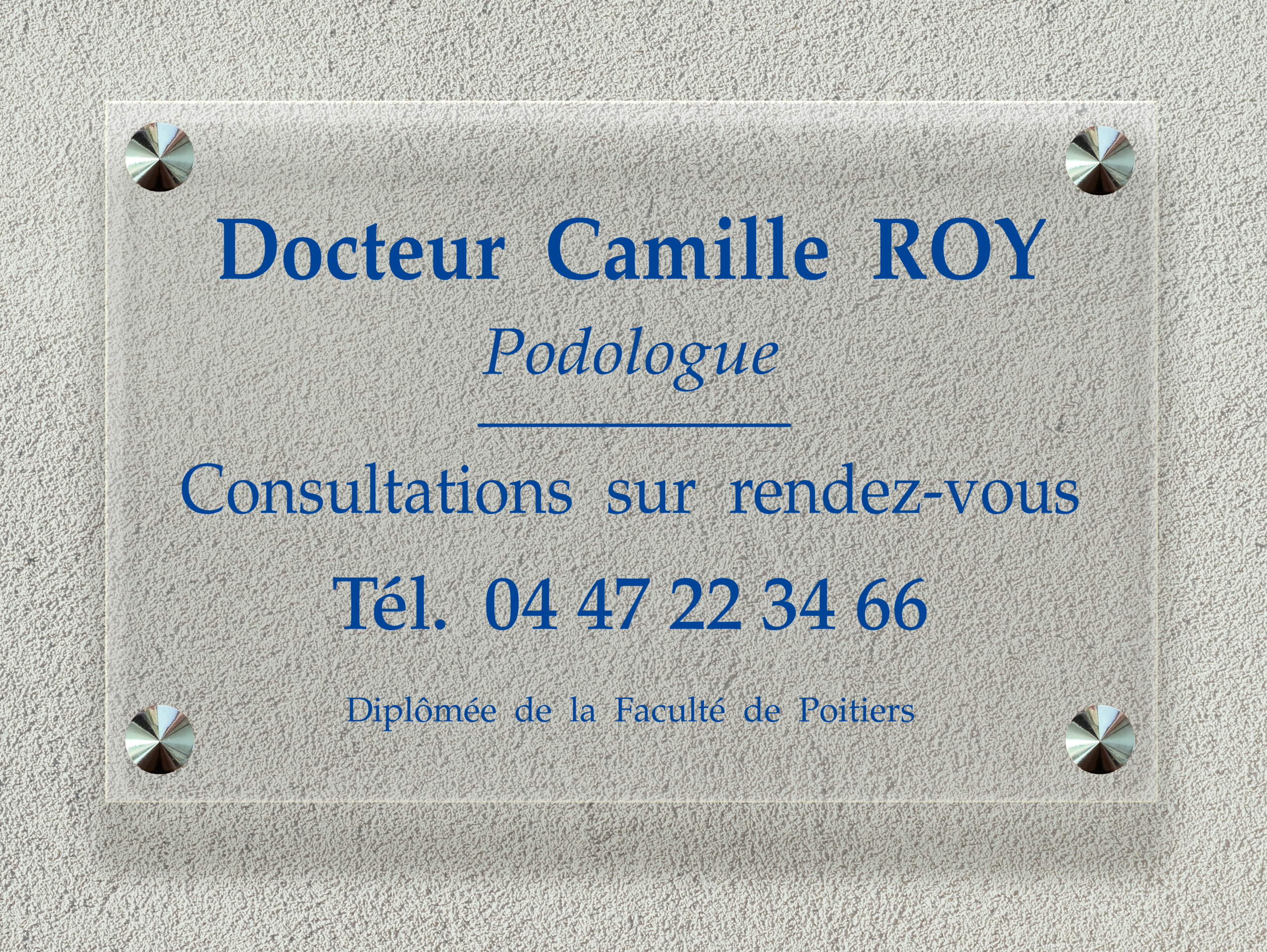 Plaque Podologue Plexiglass Transparent Format 30X20 cm