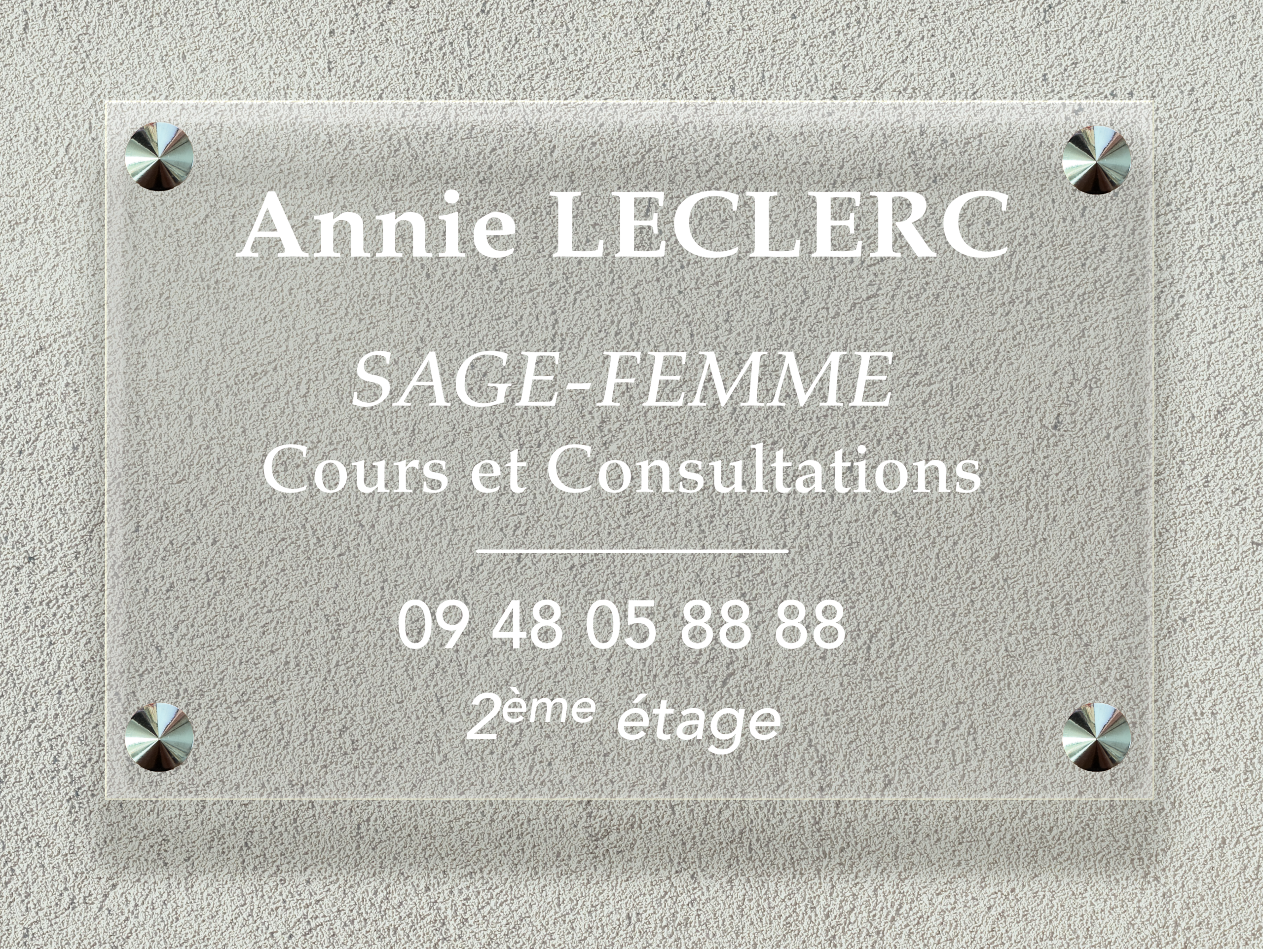 Plaque Sage Femme Plexiglass Transparent Format 30X20 cm