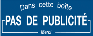 Plaque STOP PUB en PVC bleu