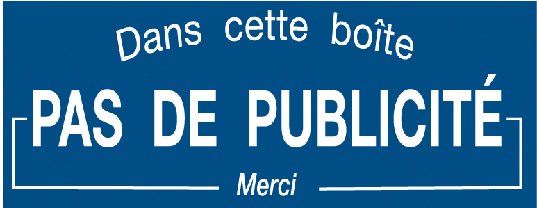 plaque stop pub en pvc bleu