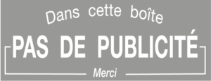 Plaque STOP PUB en PVC gris