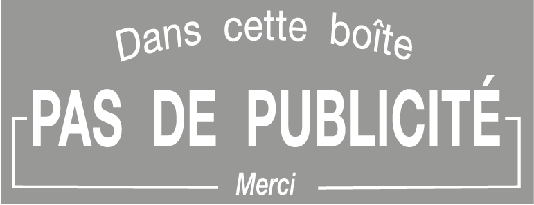 plaque stop pub en pvc gris