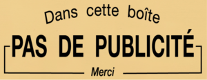 Plaque STOP PUB en PVC or européen