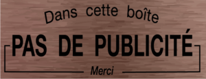 Plaque STOP PUB en PVC or rose brossé
