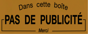 Plaque STOP PUB en PVC or satiné