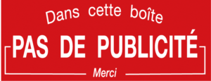 Plaque STOP PUB en PVC rouge